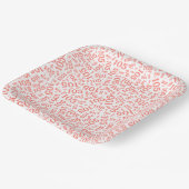 105th verjaardagsfeestje koraal/wit willekeurig pa papieren bordje (Gebogen)