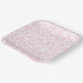 105th verjaardagsfeestje roze/wit willekeurig patr papieren bordje (Gebogen)