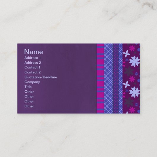 1066 PAARSE BLUE HOT PINK ACHTERGRONDEN STRIPES SO VISITEKAARTJE (Voorkant)