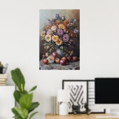 1069 Herfstbloemen en appels Poster (Thuiskantoor)
