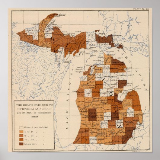 106 Difterie, groep Michigan Poster (Voorkant)
