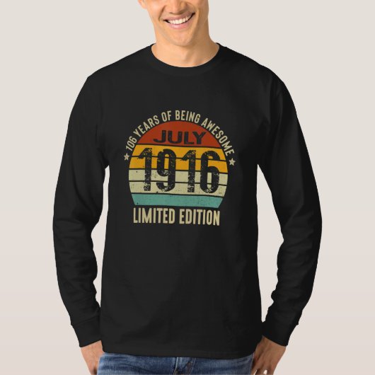 106 jaar Geweldige juli 1916 T-shirt (Voorkant)