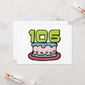 106-jarige verjaardagskaart kaart (Voorkant / Achterkant in situ)