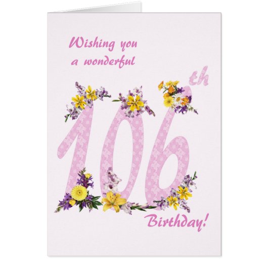 106e verjaardag Bloem Verdroogde getallen (Voorkant)