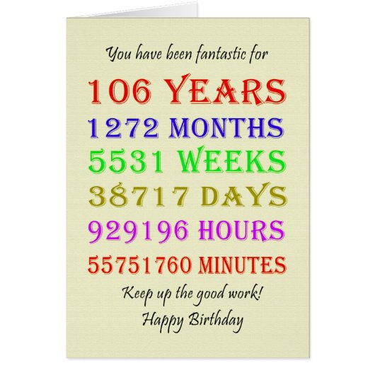 106e verjaardag van de mijlpalen (Voorkant)