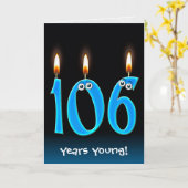 106e verjaardagskaarsen op zwart kaart (Gele Bloem)