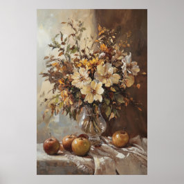 1070 Herfstbloemen en appels Poster