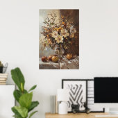 1070 Herfstbloemen en appels Poster (Thuiskantoor)