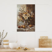 1070 Herfstbloemen en appels Poster (Keuken)