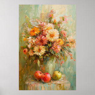 1071 Herfstbloemen en appels Poster
