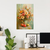 1071 Herfstbloemen en appels Poster (Thuiskantoor)