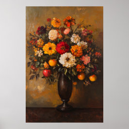 1072 Herfstbloemen en appels Poster