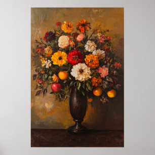 1072 Herfstbloemen en appels Poster