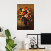 1072 Herfstbloemen en appels Poster (Thuiskantoor)