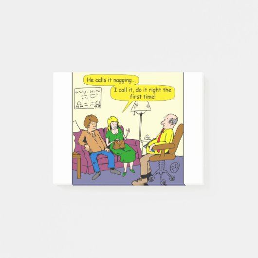 1074 Doe het de eerste keer juiste cartoon Post-it® Notes (Voorkant)