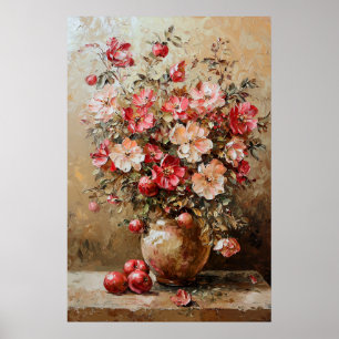 1075 Herfstbloemen en appels Poster