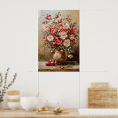 1075 Herfstbloemen en appels Poster (Keuken)