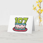 107 de Cake van de Verjaardag van éénjarigen Kaart (Gele Bloem)