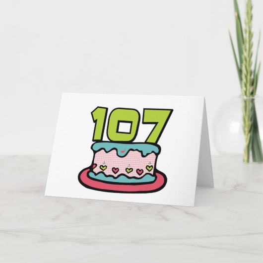 107 de Cake van de Verjaardag van éénjarigen Kaart (Voorkant)
