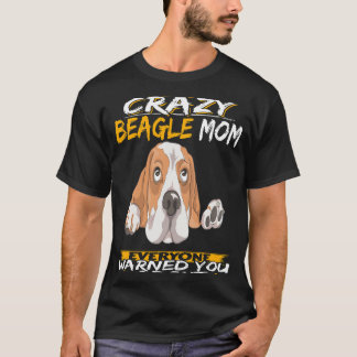 107 Ik ben de Crazy Beagle Mom T-shirt