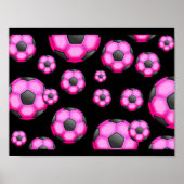 107 PINK SOCCER BALL SPORTS TEAM PATTERN WALLPAPER POSTER (Voorkant)