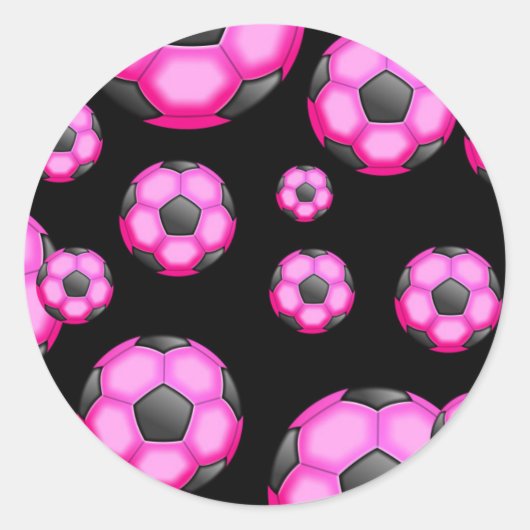 107 PINK VOETBAL SPORTS TEAM PATTERN WALLPAPER RONDE STICKER (Voorkant)