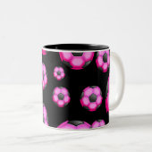 107 PINK VOETBAL SPORTS TEAM PATTERN WALLPAPER TWEEKLEURIGE KOFFIEMOK (Voorkant rechts)