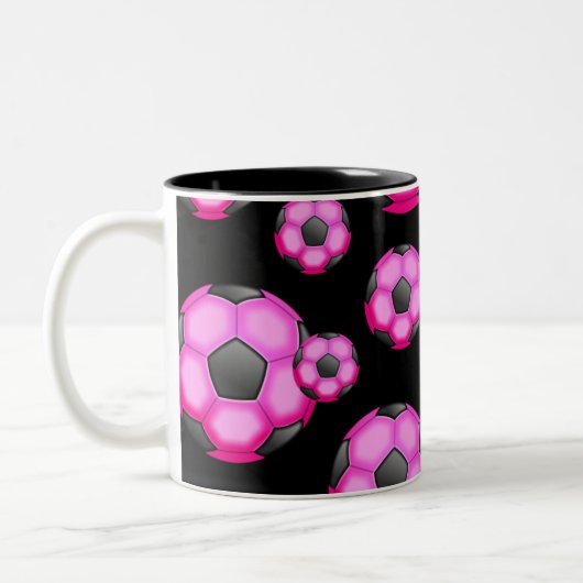 107 PINK VOETBAL SPORTS TEAM PATTERN WALLPAPER TWEEKLEURIGE KOFFIEMOK (Links)