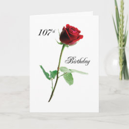107e Birthday Red Rose Kaart
