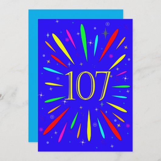 107e Uitnodiging op verjaardag (Voorkant / Achterkant)