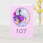 107e verjaardag met een bloemenschilderij kaart (Gele Bloem)