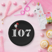 107e verjaardagsballonnen papieren bordje (Feest)