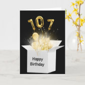 107e vogelballonnen in witte doos kaart (Gele Bloem)