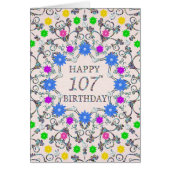 107th Birthday Abstract Flowers (Voorkant)