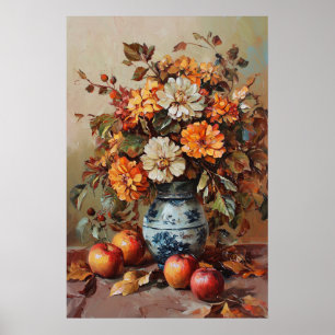 1080 Herfstbloemen en appels Poster