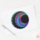 108-47 blauwe en paarse halve maan ronde sticker (Envelop)