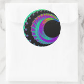 108-47 blauwe en paarse halve maan ronde sticker (Tas)