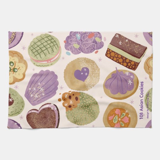 108 Asian Cookies Tea Towel Theedoek (Horizontaal)