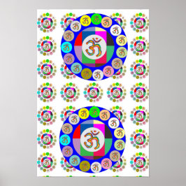 108 Chant : OM MANTRA OmMantra Pattern Poster
