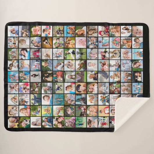 108 Foto Collage Square Afbeeldingen Sherpa Deken (Voorkant (horizontaal))