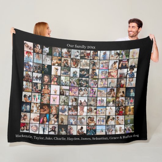 108 Fotocollage en Tekst Gepersonaliseerde DIY Aan Fleece Deken (In situ)