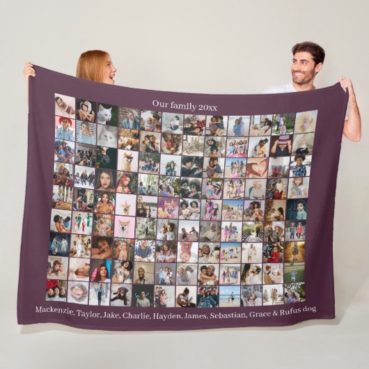 108 Fotocollage en Tekst Gepersonaliseerde DIY Aan Fleece Deken (In situ)