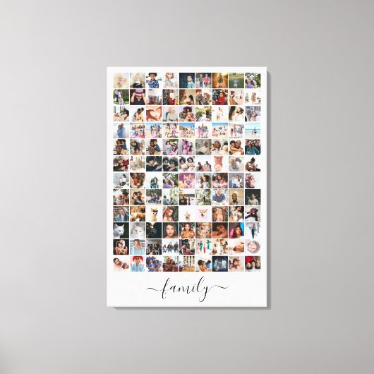 108 Fotocollage Unieke gepersonaliseerde DIY Custo Canvas Afdruk (Voorkant)