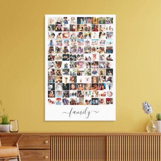 108 Fotocollage Unieke gepersonaliseerde DIY Custo Canvas Afdruk (Insitu (Woonkamer))