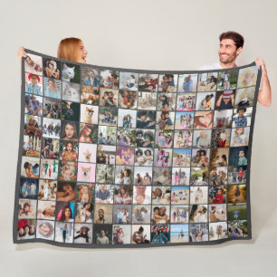108 Fotocollage Unieke gepersonaliseerde DIY Custo Fleece Deken