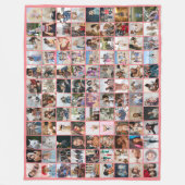 108 Fotocollage Unieke gepersonaliseerde DIY Custo Fleece Deken (Voorkant)
