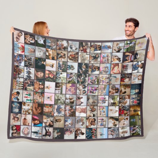 108 Photo Collage Unique Personalized DIY Custom Fleece Deken (In situ)