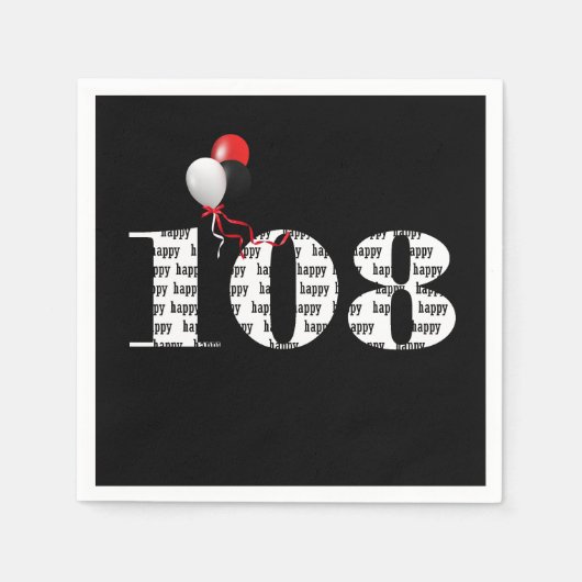 108e Birthday party ballonnen Servet (Voorkant)