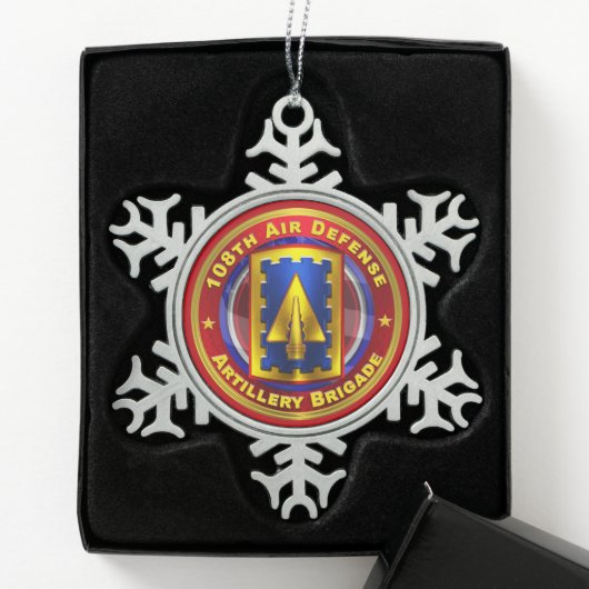 108e brigade van de defensieartillerie tin sneeuwvlok ornament (Kistje)