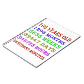 108e verjaardag van de mijlpalen notitieboek (Linkerzijde)